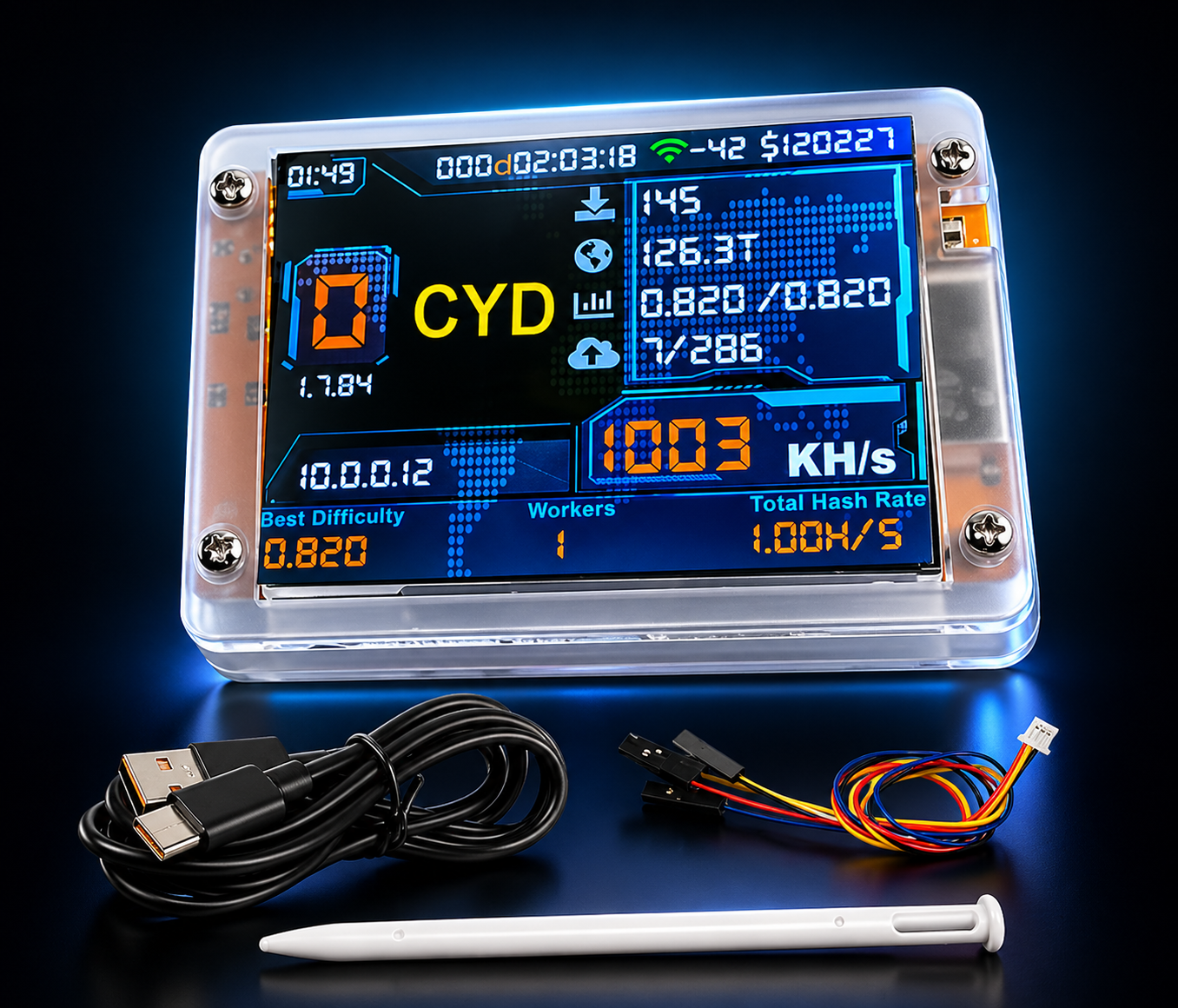 Bitcoin Miner NMMiner ESP-WROOM-32 ESP32 2.8" Smart Display Lucky Miner